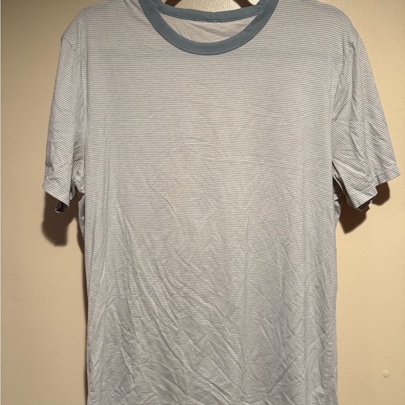 Lululemon Striped Mint Blue Fundamental T-Shirt - Picture 3 of 7